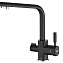 Смеситель Zorg Steel Hammer SH 909 BLACK CR для кухонной мойки/для фильтра, черный металл/хром - фото 1