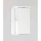 Шкаф-зеркало Style Line Николь 45x73 с подсветкой, белый глянцевый