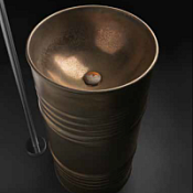 Раковина Kerasan Artwork Barrel 4742K83 отдельностоящая, слив в пол, ржавчина Раковина Kerasan Artwork Barrel 4742K83 отдельностоящая, слив в пол, ржавчина