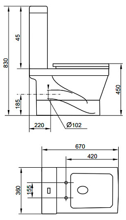 Унитаз-компакт Cezares Prati-A CZR-148A