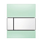 Кнопка смыва Tece Square Urinal 9242803 зеленое стекло, кнопка белая
