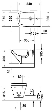 Биде подвесное Duravit DuraStyle 2282150000