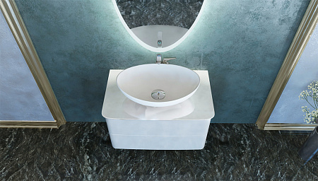 Тумба с раковиной Velvex Luna 60 белая