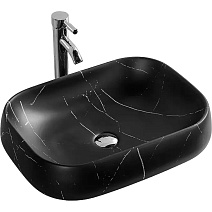 Раковина накладная Ceruttispa СТ9544 50x40 черный матовый мрамор