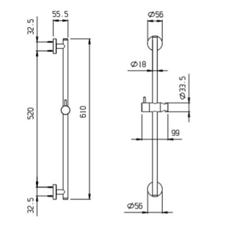 Душевая штанга Palazzani Docce Color 99208650 бронза