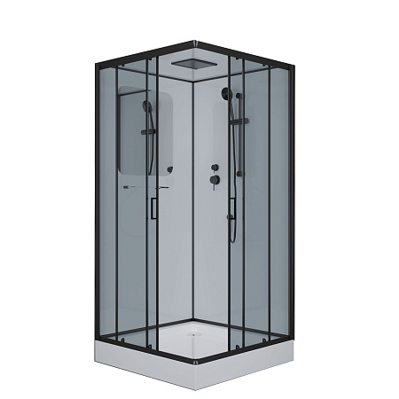 Душевая кабина Niagara Premium NG-6902-01Q BLACK 100x100x210 тонированное/профиль черный матовый