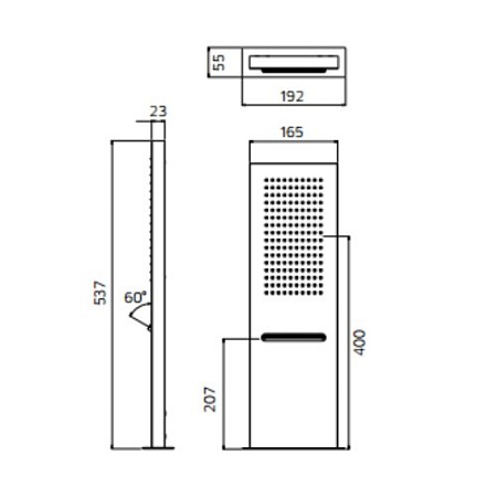 Верхний душ Palazzani 9926H510 с фиксацией из стены, хром