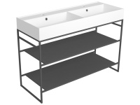 Консоль с раковиной Simas Agile AGSA121 121x46 с полками, черный матовый