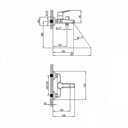 Смеситель для ванны Milardo Stripe STRSB02M02 хром