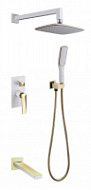 Душевой комплект Boheme Venturo 384-W-2 для ванны с душем, белый/золото