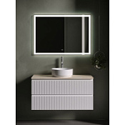 Мебель для ванной со столешницей Sancos Snob R 100 SNR100W+TT100A2X Bianco/Kreman