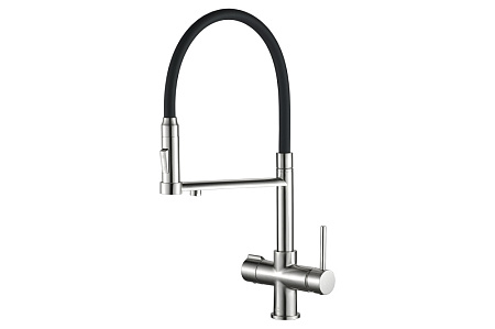 Смеситель Zorg Steel Hammer SH 2003 SATIN для кухонной мойки, сатин