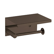 Держатель туалетной бумаги Boheme Uno 10971-SGM с полкой, оружейная сталь глянцевая