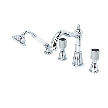 Смеситель Boheme Royal Cristal 396-Royal/CRST black на борт ванны, хром/черный