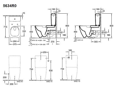 Унитаз напольный Villeroy & Boch Legato 5634R001