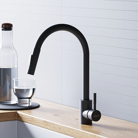 Смеситель Dorff Logic D3007522 для кухонной мойки черный