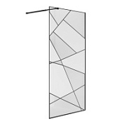 Душевая перегородка Niagara Nova NG-680-12BLACK 120x195 прозрачное с рисунком/черный матовый