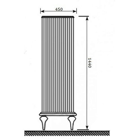 Шкаф-пенал Tessoro Rivoli TS-RI912-S-W/G 45 белый/цоколь с ножками золото