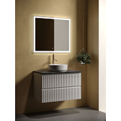 Мебель для ванной со столешницей Sancos Snob R 80 SNR80W+TT80A1X Bianco/Black Sky