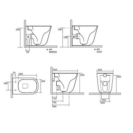 Унитаз  приставной Kerasan Tribeca 511831 черный матовый