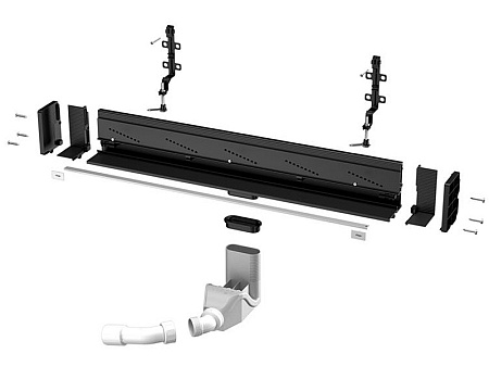 Душевой лоток Viega Advantix Vario 736552 L300–1200 BH90–160 для пристенного монтажа