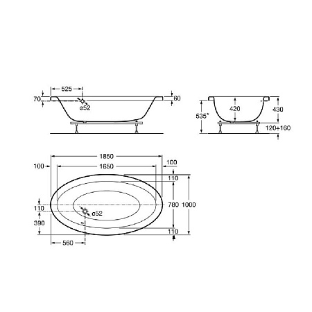 Ванна акриловая Roca Georgia 247566000 170х75 см