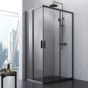 Душевой уголок AM.PM Gem S W93G-404-120280-BT 120х80 профиль черный матовый TOTAL BLACK