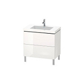 Тумба с раковиной Duravit L-Cube LC6937O2222/UV999200000 80 два ящика, белый Тумба с раковиной Duravit L-Cube LC6937O2222/UV999200000 80 два ящика, белый
