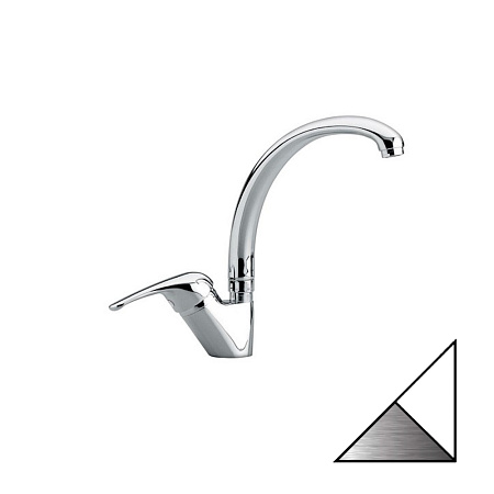 Смеситель Emmevi Ambra 9087BC для кухонной мойки, белый/хром