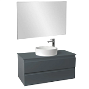 Мебель для ванной Jacob Delafon Madeleine EB2084-J54 100 со столешницей и подсветкой, серый матовый