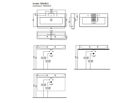 Раковина Hatria Bahia BH1000465011TS0 100х46 белый