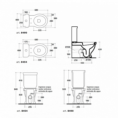 Чаша для унитаза-компакта Galassia Ethos 8441NE черный