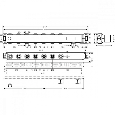 Cкрытая монтажная часть Axor 18313180 для термостата
