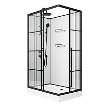 Душевая кабина Niagara Standart ST100/80/15QL/KL/BKT 100x80x225 черный матовый/прозрачный клетка