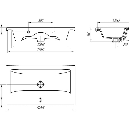 Раковина Velvex Como S-UM-COM80/1 80х45 белый