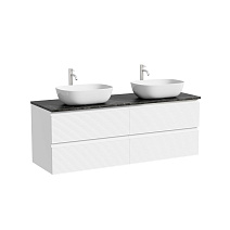 Тумба с раковиной и столешницей Sancos Folk 140 FL70W+TT140A1X Bianco/Black Sky