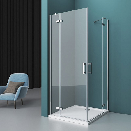 Душевой уголок BelBagno Kraft KRAFT-AH-22-90/80-C-Cr-R 90х80 правый, прозрачное стекло