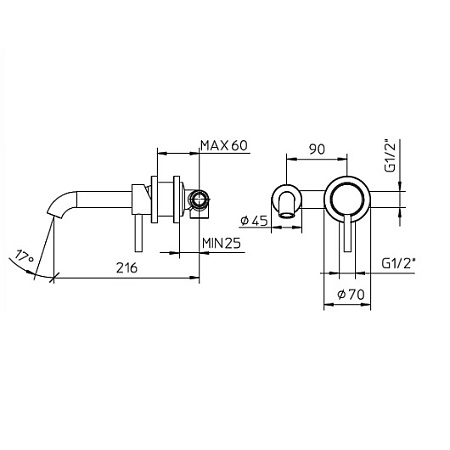Смеситель Bossini Oki Z005302.073 для раковины, черный матовый