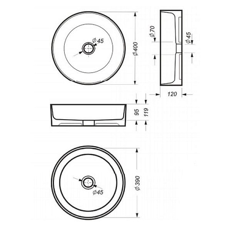 Раковина Sanita Luxe Best Slim 40 BST40SLWB01S белый