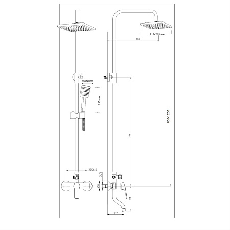 Душевая стойка Agger Merry A1394400 хром