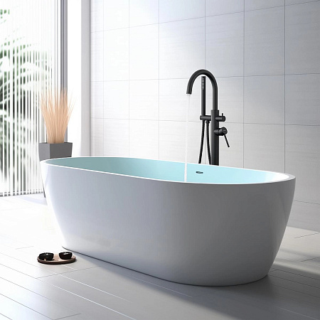 Смеситель Aquatek Европа AQ1345MB для ванны, напольный, черный матовый