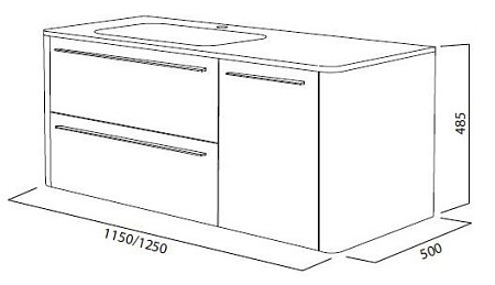 Тумба для комплекта Am.Pm Awe 115 L белая