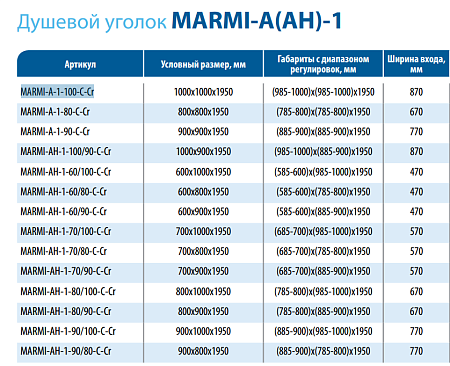 Душевой уголок BelBagno MARMI-A-1-90-C-Cr 90х90 прозрачное стекло