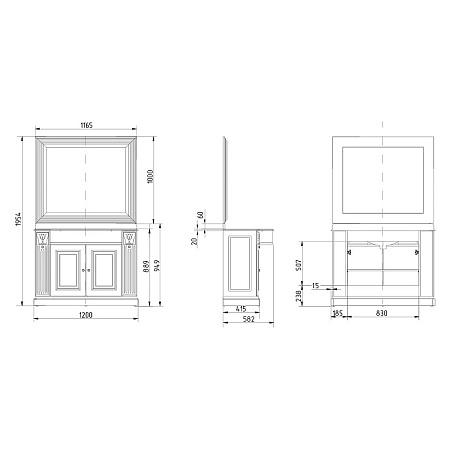 Зеркало Migliore Ravenna 27335 117х101 золото