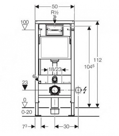 Система инсталляции Geberit Duofix Delta 458.103.00.1 для подвесного унитаза