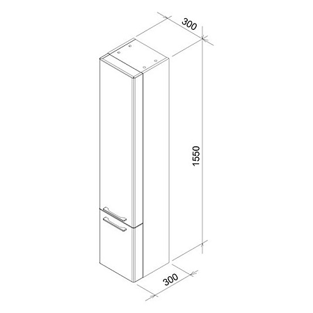 Шкаф-пенал Ravak Ring SB 300 R X000000774 подвесной, серый
