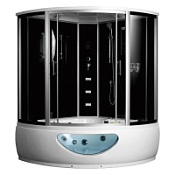 Душевой бокс Frank F-652 Black 1500*1500 с турецкой баней, угловой