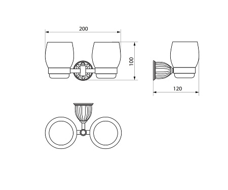 Держатель зубных щеток двойной RUSH Socotra ST12320 хром