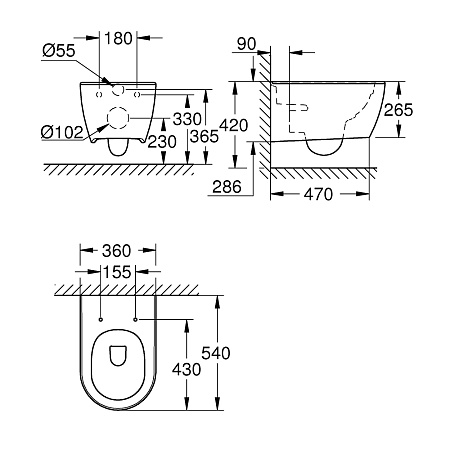 Унитаз подвесной Grohe Essence 3957100H альпин-белый