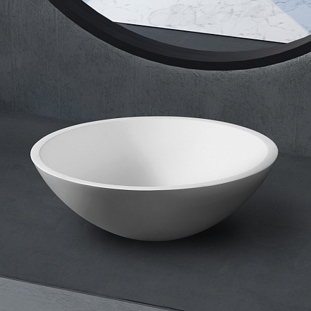 Раковина накладная ABBER Stein AS2608 белый матовый